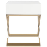 SAFAVIEH Sandi Modern Cross Leg White End Table - 24" x 20" x 25.3" - 24Wx20Dx25H