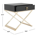 SAFAVIEH Sandi Modern Cross Leg White End Table - 24" x 20" x 25.3" - 24Wx20Dx25H