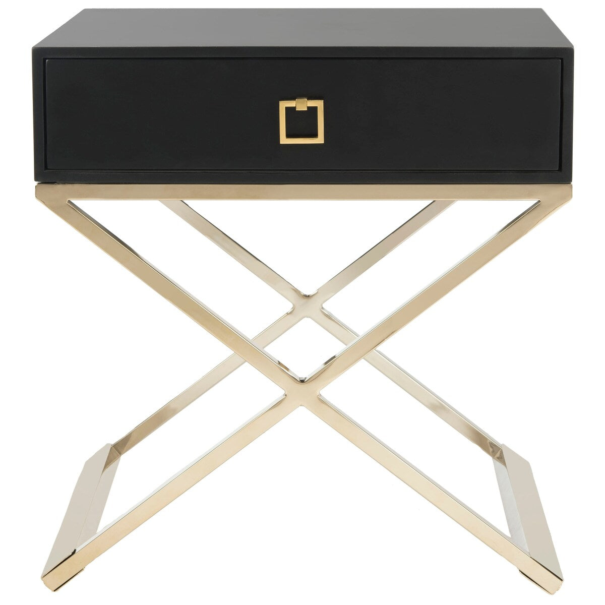 SAFAVIEH Sandi Modern Cross Leg White End Table - 24" x 20" x 25.3" - 24Wx20Dx25H