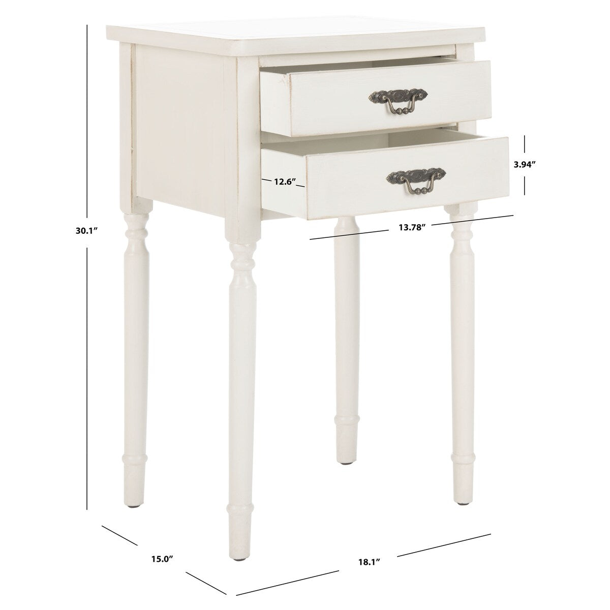 SAFAVIEH Sandra Accent Table - 18.1" x 15" x 30.1" - 18Wx15Dx30H