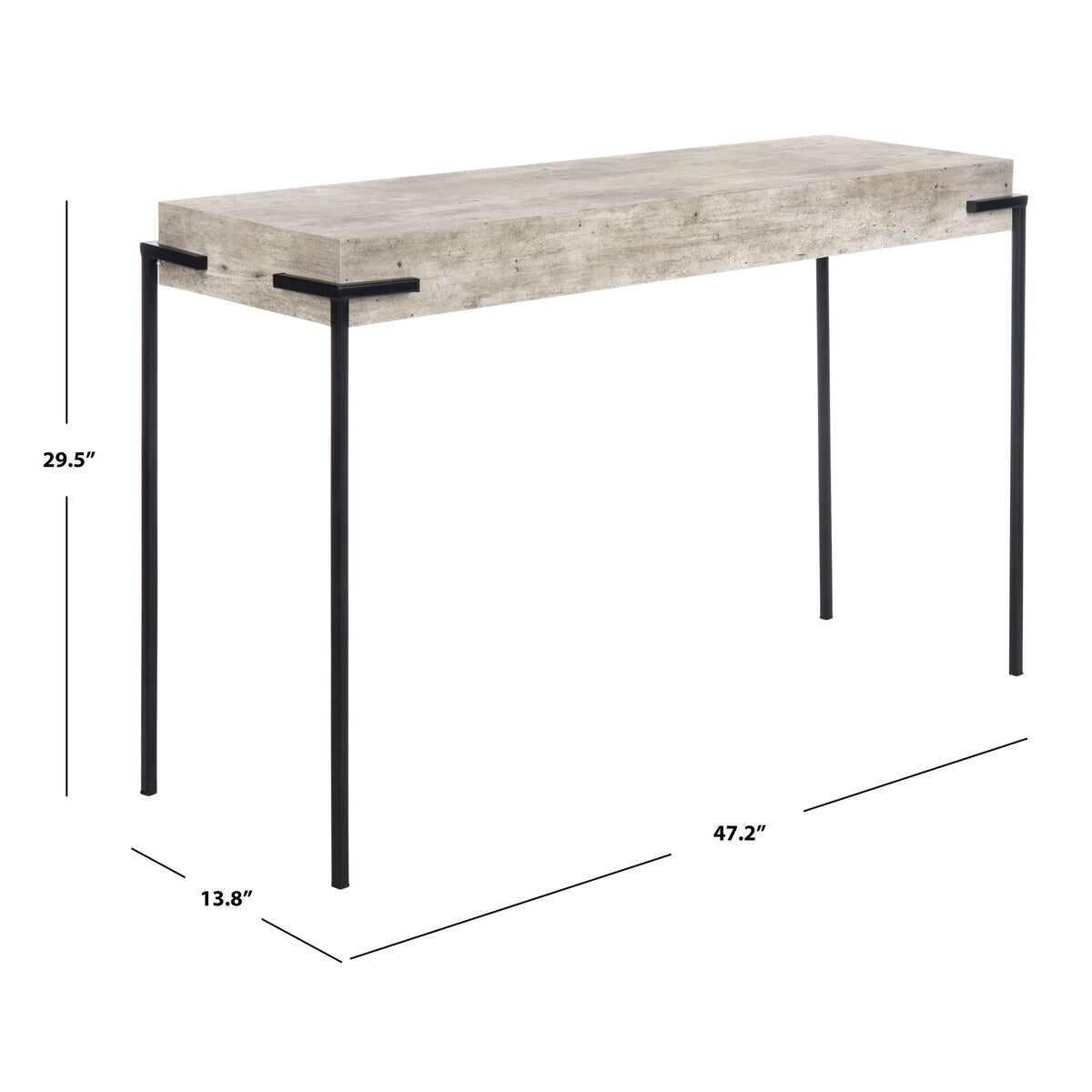 SAFAVIEH Sarrah Rectangle Console Table - 47.2" x 13.8" x 29.5" - 47Wx14Dx30H