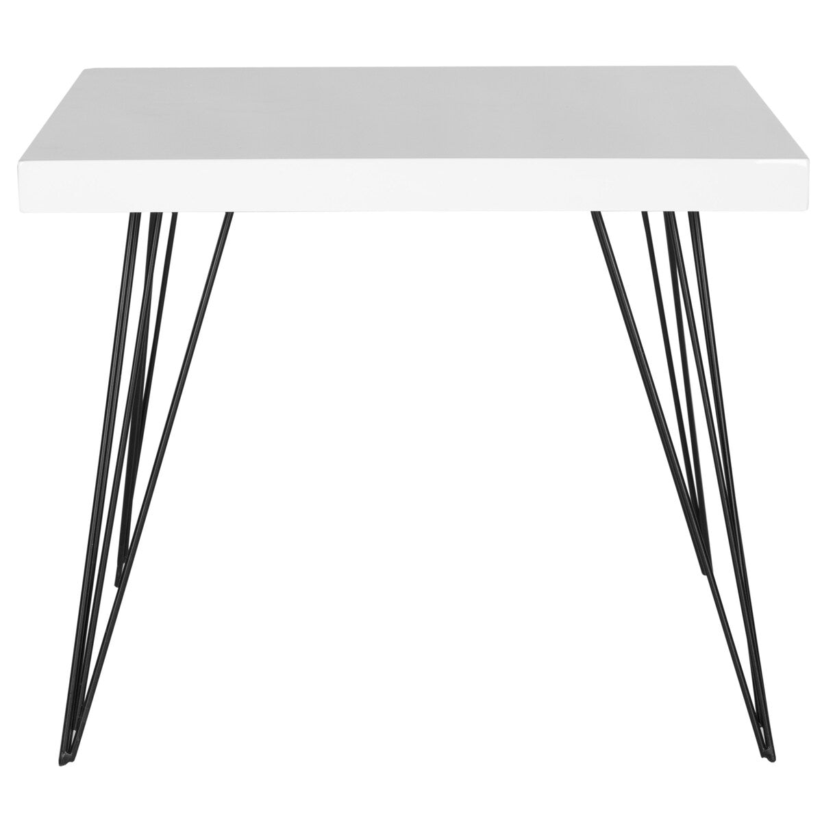 SAFAVIEH Saundra Mid-Century White/ Black Square Lacquer Coffee Table - 23.6" x 23.6" x 19" - 24Wx24Dx19H