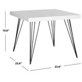 SAFAVIEH Saundra Mid-Century White/ Black Square Lacquer Coffee Table - 23.6" x 23.6" x 19" - 24Wx24Dx19H