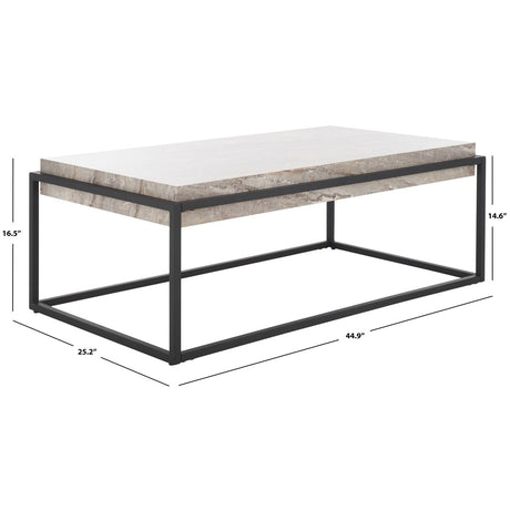 SAFAVIEH Savilla Coffee Table - 45" W x 25" D x 17" H - 45Wx25Dx17H