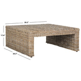 SAFAVIEH Sawsan Natural Rattan Table - 39.3" W x 39.3" D x 17.6" H - 39Wx39Dx18H