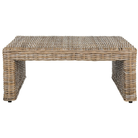 SAFAVIEH Sawsan Natural Rattan Table - 39.3" W x 39.3" D x 17.6" H - 39Wx39Dx18H