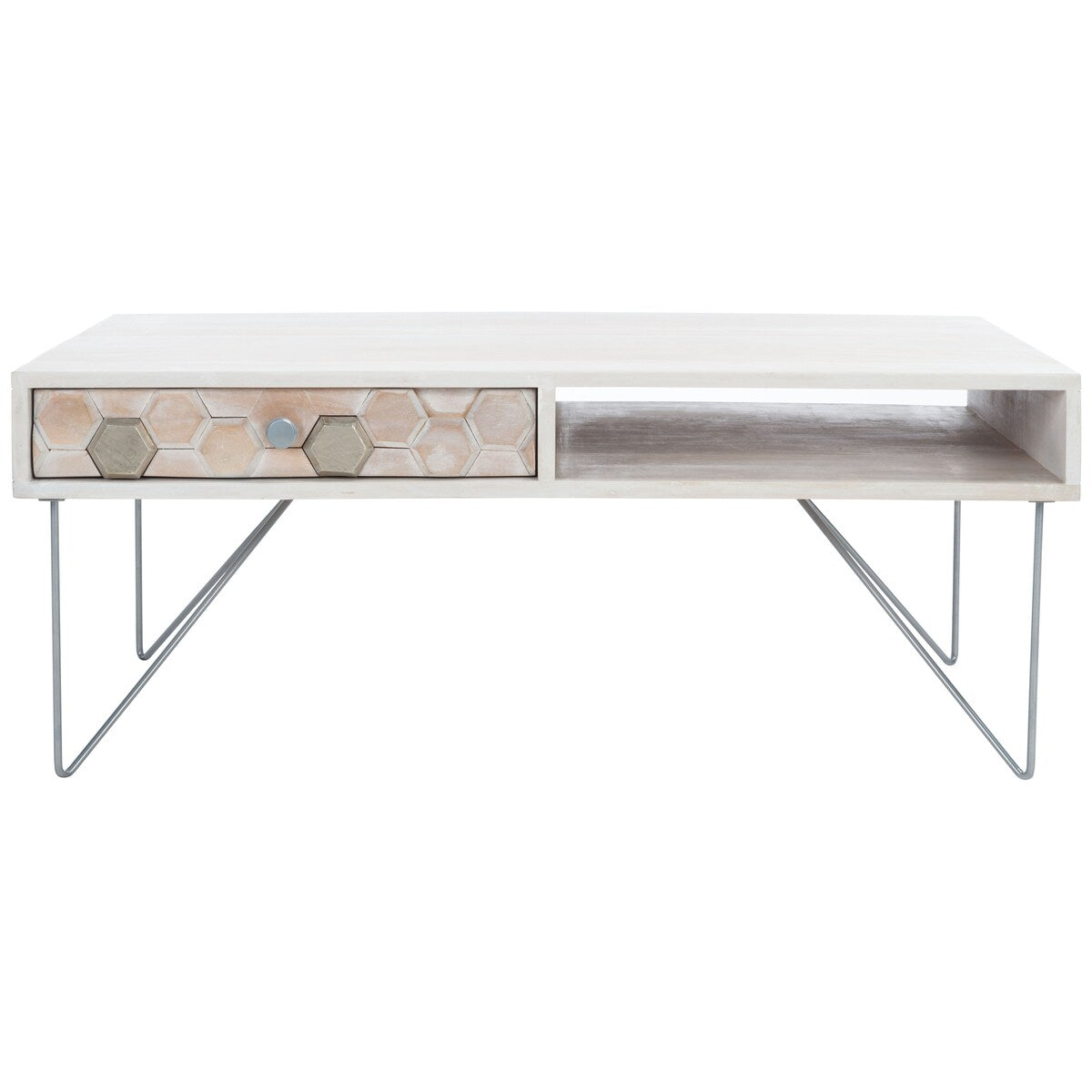 SAFAVIEH Sebahate 1-Drawer 1-Shelf Living Room Coffee Table - 40" W x 21.3" L x 15.7" H - 40Wx21Dx16H