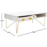 SAFAVIEH Sebahate 1-Drawer 1-Shelf Living Room Coffee Table - 40" W x 21.3" L x 15.7" H - 40Wx21Dx16H