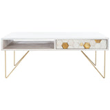 SAFAVIEH Sebahate 1-Drawer 1-Shelf Living Room Coffee Table - 40" W x 21.3" L x 15.7" H - 40Wx21Dx16H