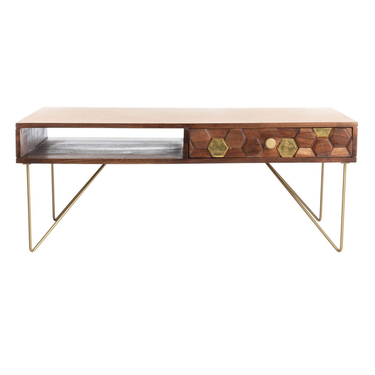 SAFAVIEH Sebahate 1-Drawer 1-Shelf Living Room Coffee Table - 40" W x 21.3" L x 15.7" H - 40Wx21Dx16H