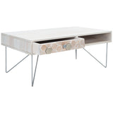 SAFAVIEH Sebahate 1-Drawer 1-Shelf Living Room Coffee Table - 40" W x 21.3" L x 15.7" H - 40Wx21Dx16H