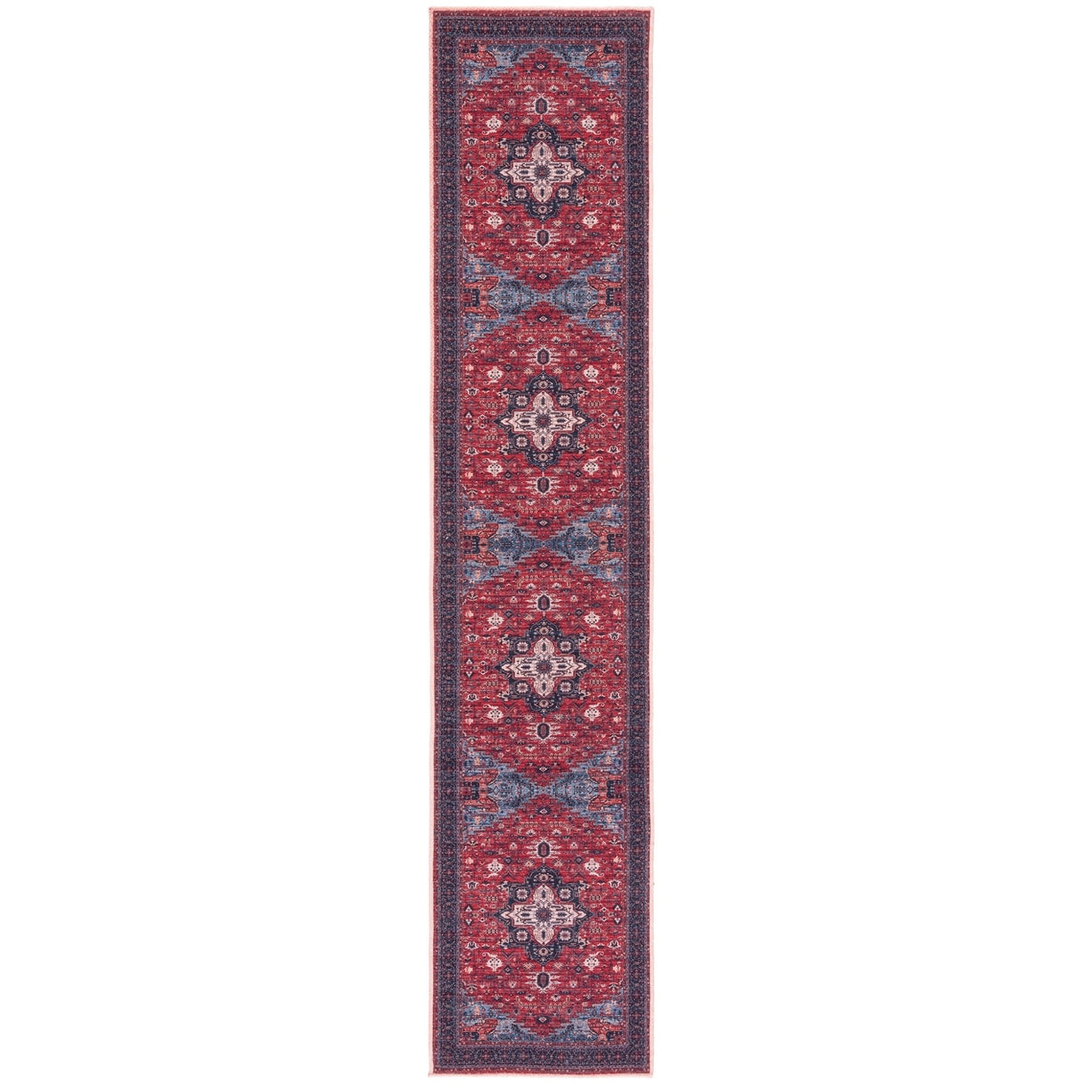 SAFAVIEH Serapi Machine Washable Minda Medallion Distressed Rug