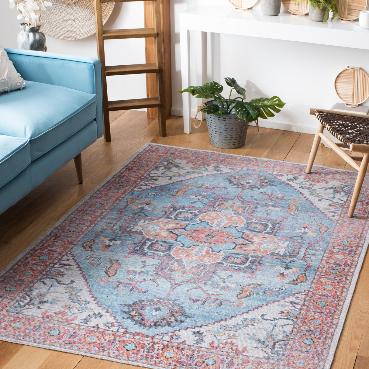 SAFAVIEH Serapi Machine Washable Nonie Boho Medallion Rug