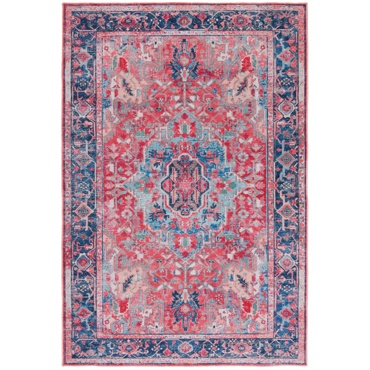 SAFAVIEH Serapi Machine Washable Sabina Medallion Distressed Rug