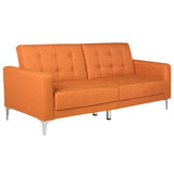 SAFAVIEH Shameka Two-In-One Foldable Orange Loveseat Sofa Bed