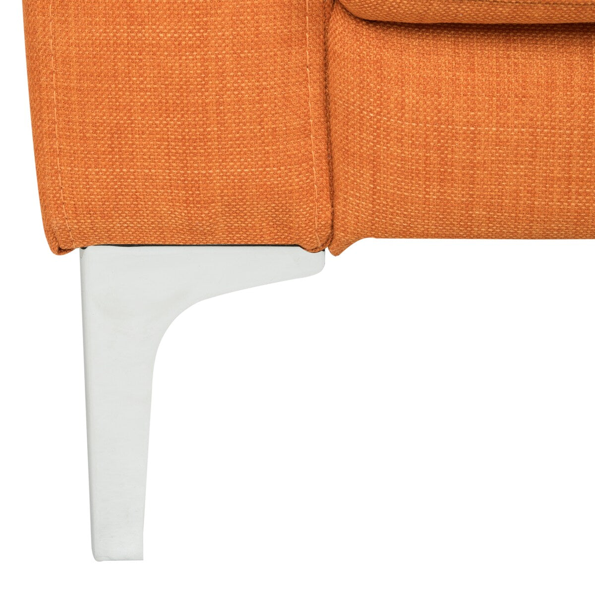 SAFAVIEH Shameka Two-In-One Foldable Orange Loveseat Sofa Bed