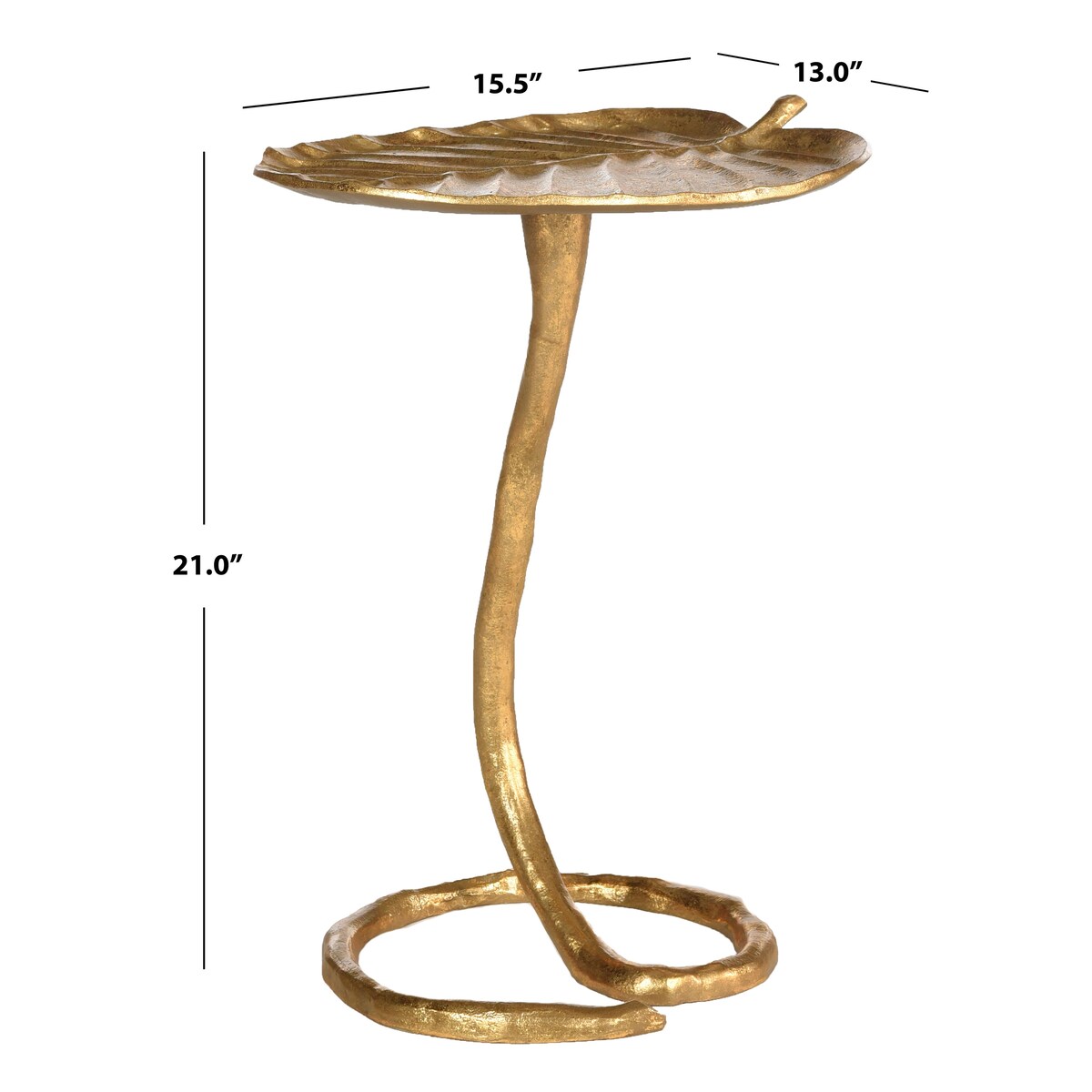 SAFAVIEH Sharlene Gold Side Table - 15" x 13" x 21" - 15Wx13Dx21H