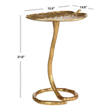 SAFAVIEH Sharlene Gold Side Table - 15" x 13" x 21" - 15Wx13Dx21H