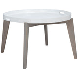 SAFAVIEH Sharron White/ Grey Lacquer End Table - 0 - 32" x 32" x 18" - 32Wx32Dx18H