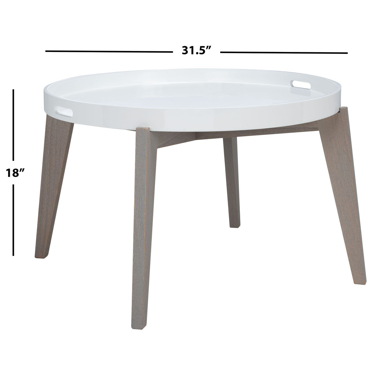 SAFAVIEH Sharron White/ Grey Lacquer End Table - 0 - 32" x 32" x 18" - 32Wx32Dx18H