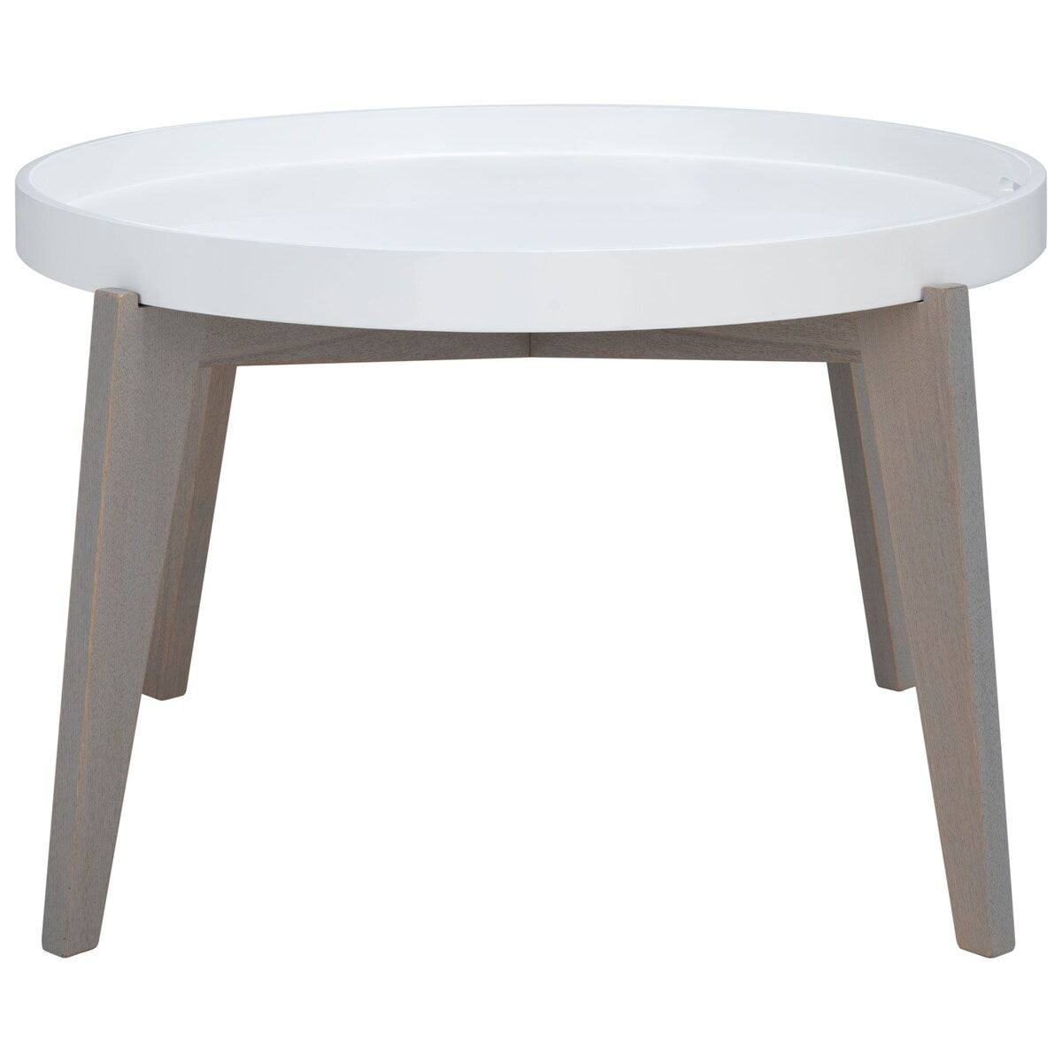 SAFAVIEH Sharron White/ Grey Lacquer End Table - 0 - 32" x 32" x 18" - 32Wx32Dx18H