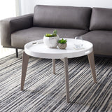 SAFAVIEH Sharron White/ Grey Lacquer End Table - 0 - 32" x 32" x 18" - 32Wx32Dx18H