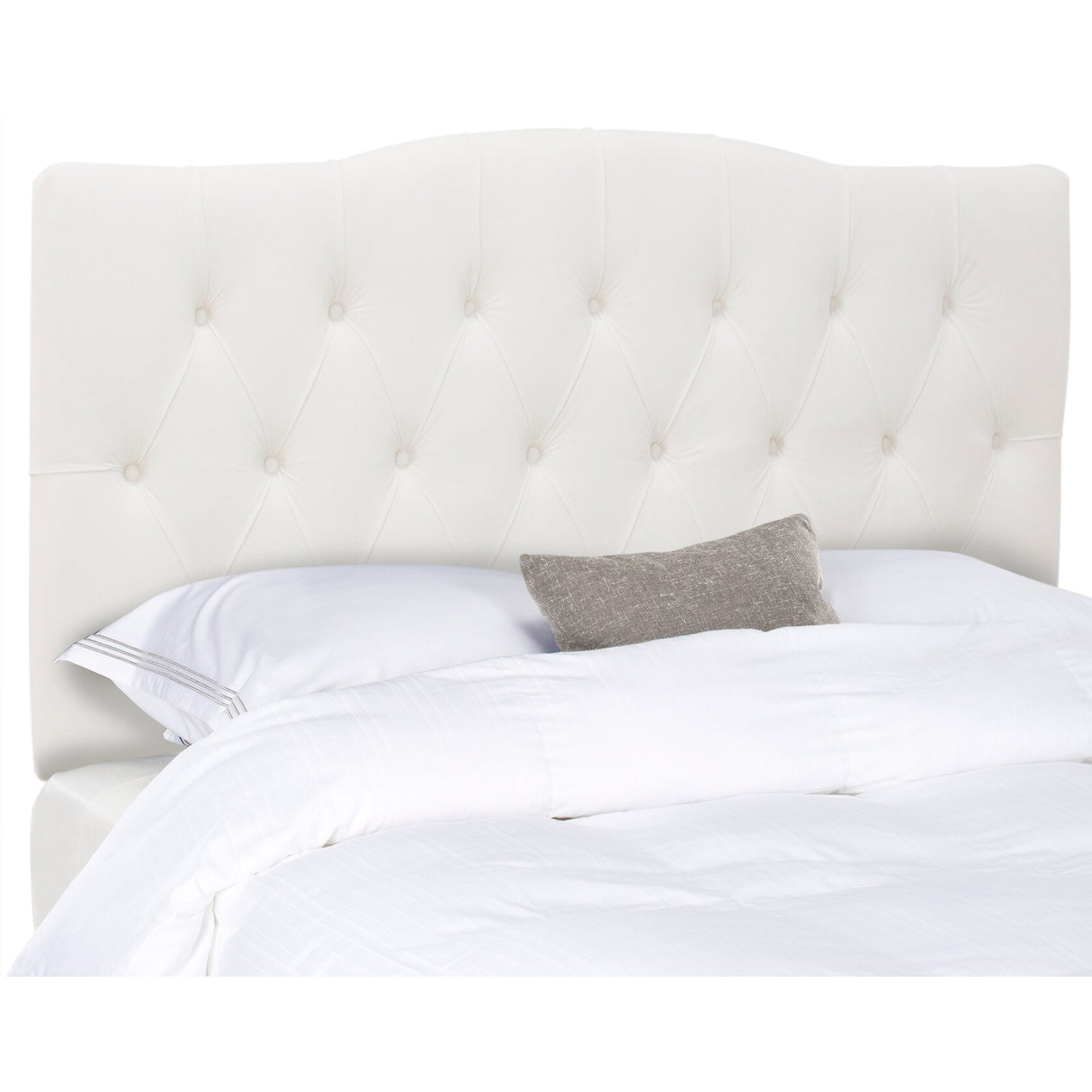 SAFAVIEH Shasta Arctic Grey Upholstered Tufted Headboard (King)