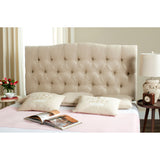 SAFAVIEH Shasta Arctic Grey Upholstered Tufted Headboard (King)