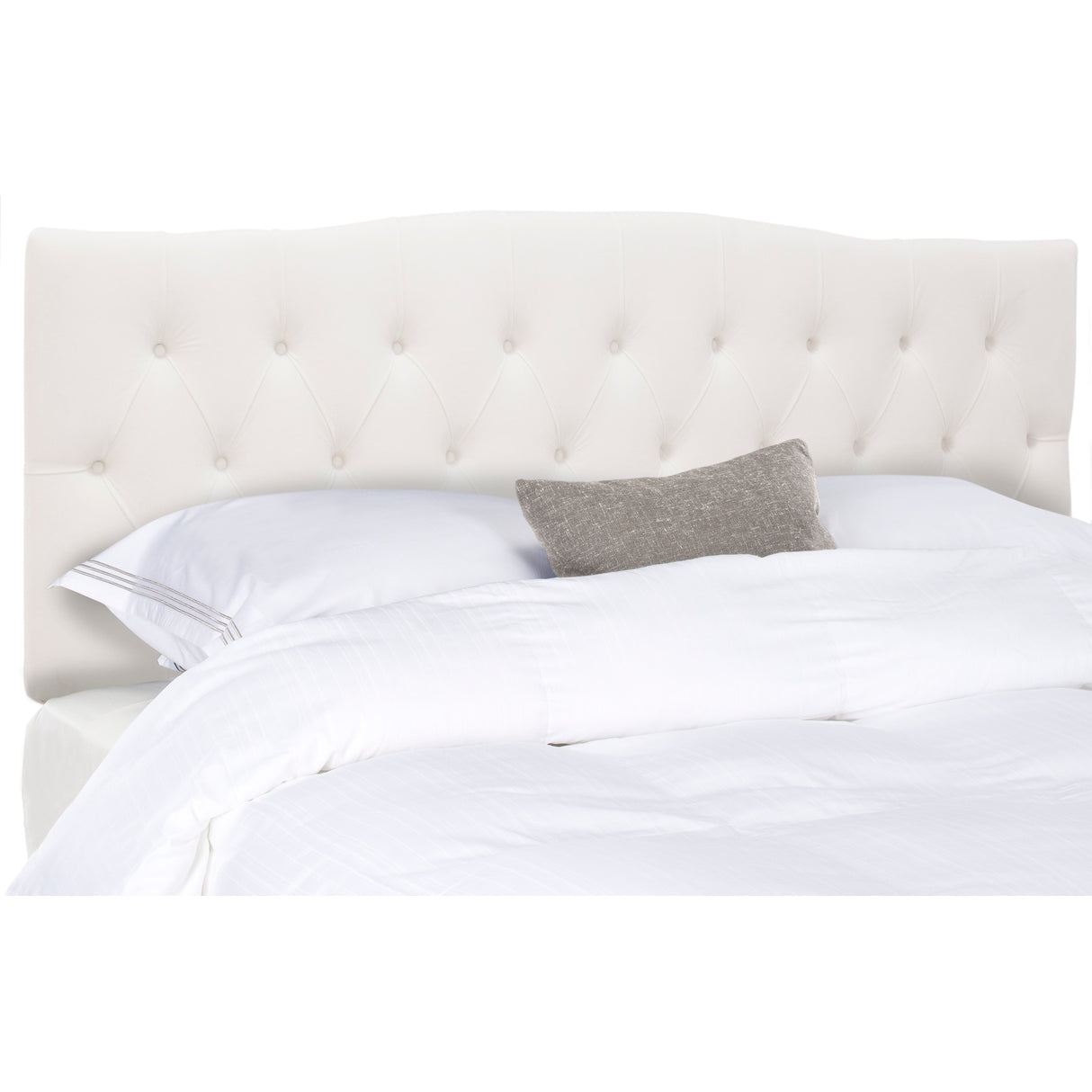 SAFAVIEH Shasta Arctic Grey Upholstered Tufted Headboard (King)