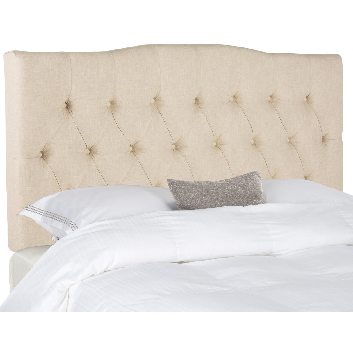 SAFAVIEH Shasta Arctic Grey Upholstered Tufted Headboard (King)