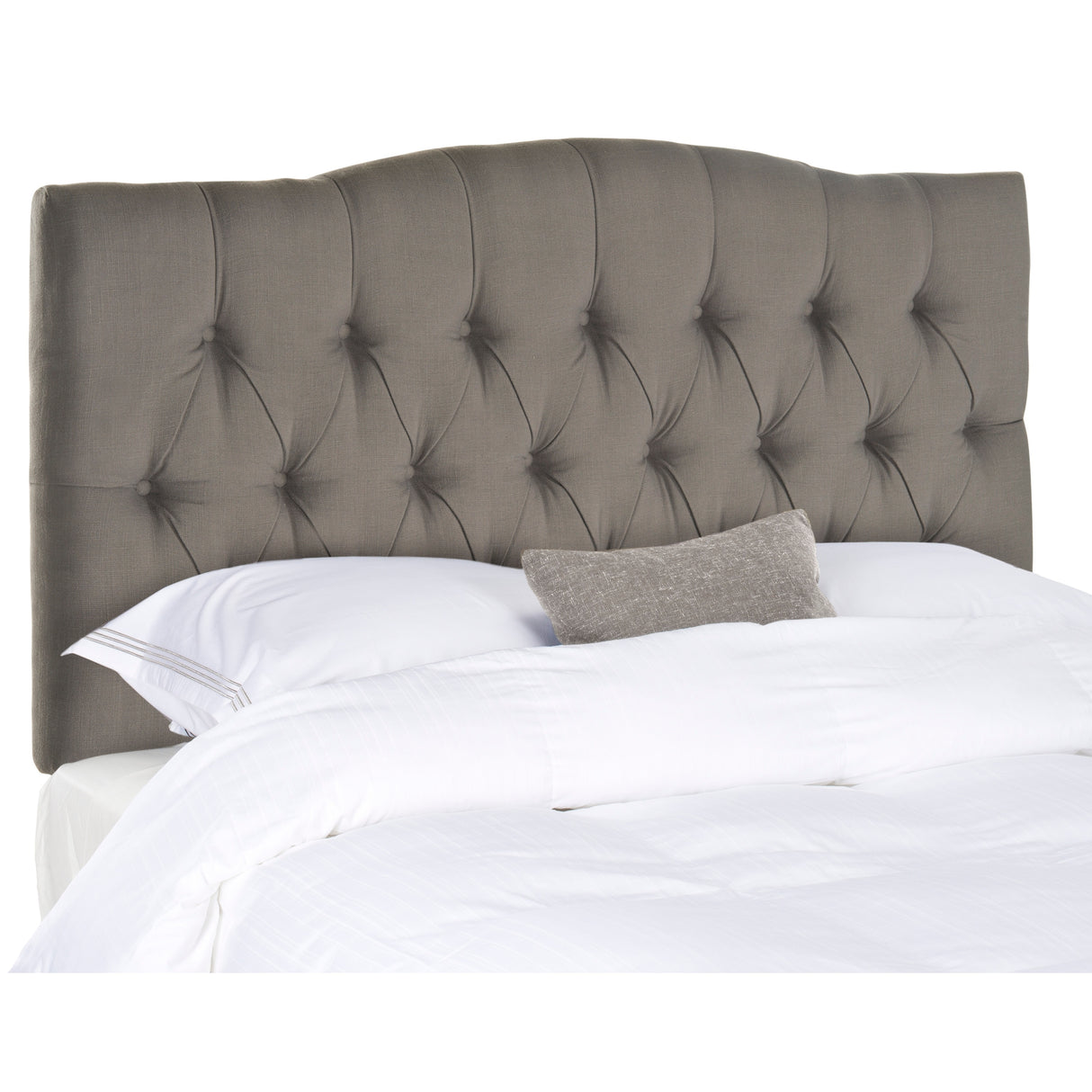 SAFAVIEH Shasta Arctic Grey Upholstered Tufted Headboard (King)