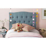 SAFAVIEH Shayna Sky Blue Upholstered Tufted Headboard (Twin)