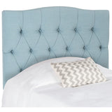 SAFAVIEH Shayna Sky Blue Upholstered Tufted Headboard (Twin)