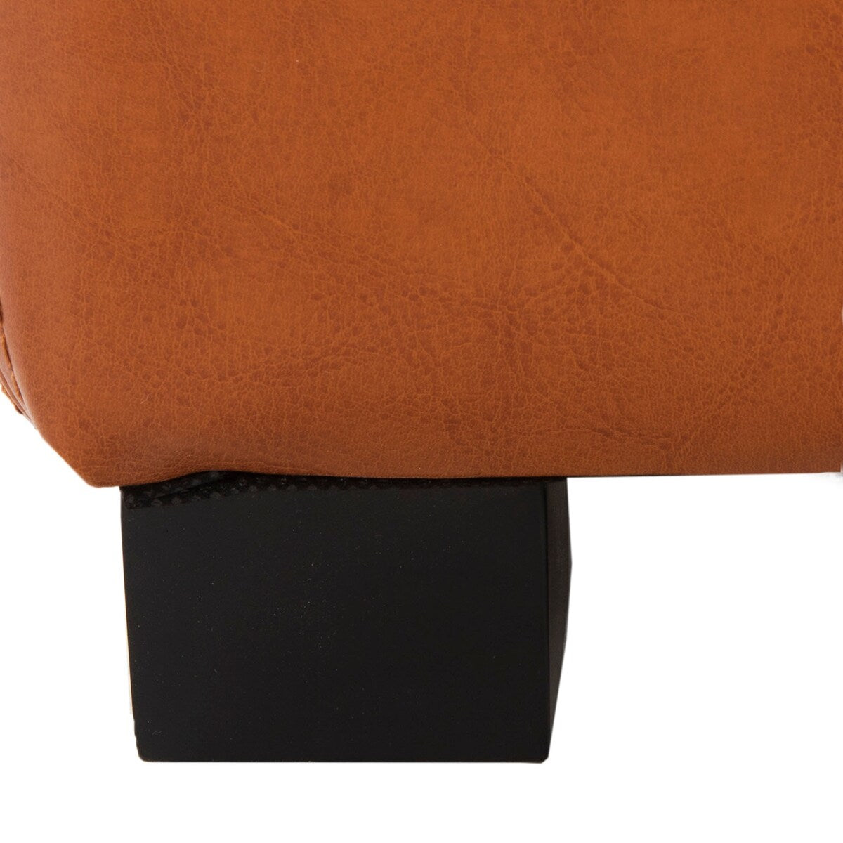 SAFAVIEH Shelli Square Storage Tufted Brown Leather Ottoman