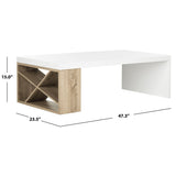 SAFAVIEH Shelva Scandinavian Side Storage Lacquer Coffee Table - 47.3" x 23.5" x 15" - 47Wx24Dx15H