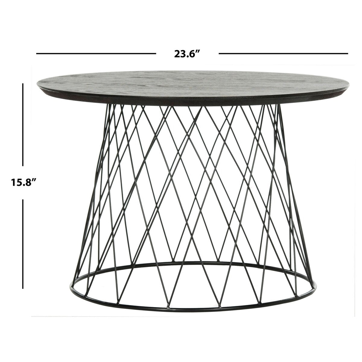 SAFAVIEH Sherrie Black End Table - 23.6" x 23.6" x 15.8" - 24Wx24Dx16H