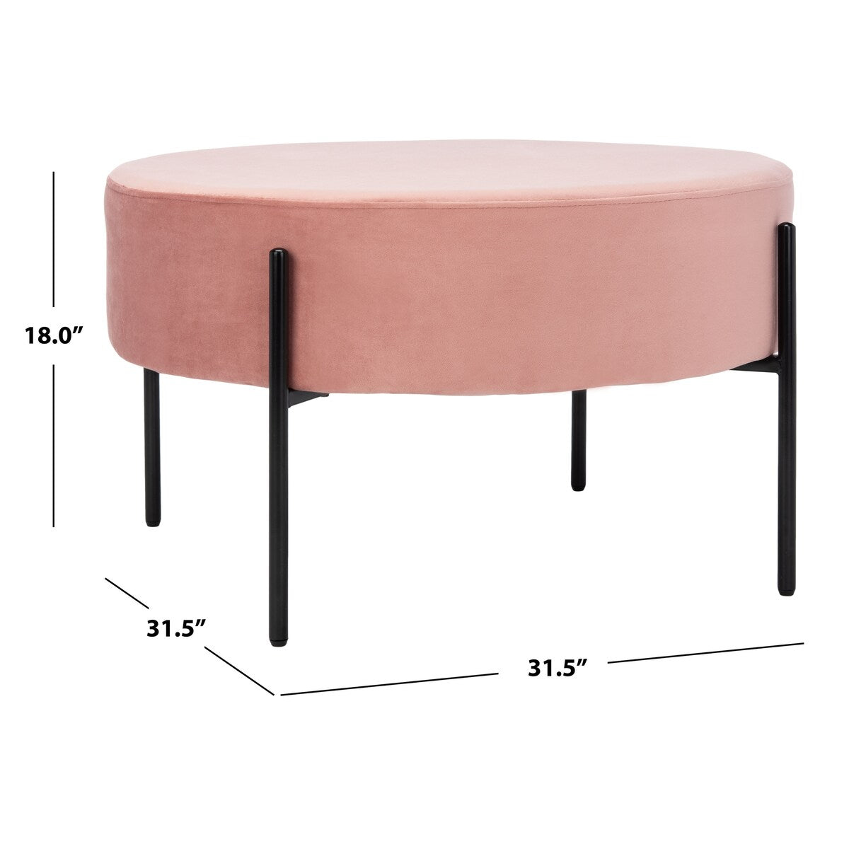 SAFAVIEH Shianne Round Velvet Cocktail Ottoman