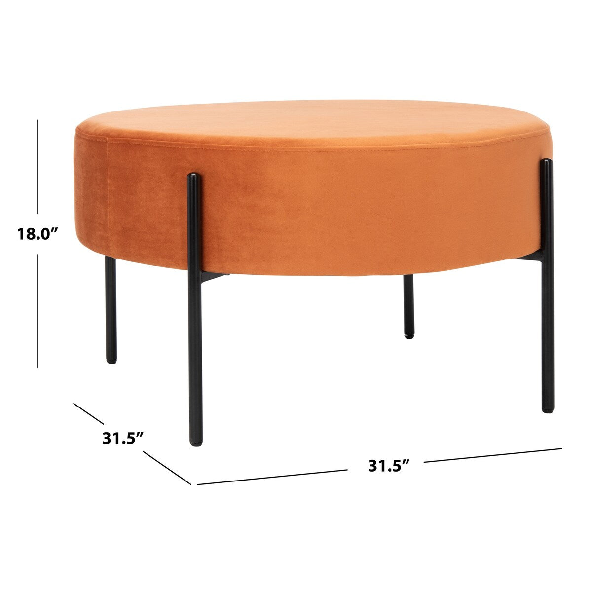 SAFAVIEH Shianne Round Velvet Cocktail Ottoman