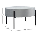 SAFAVIEH Shianne Round Velvet Cocktail Ottoman