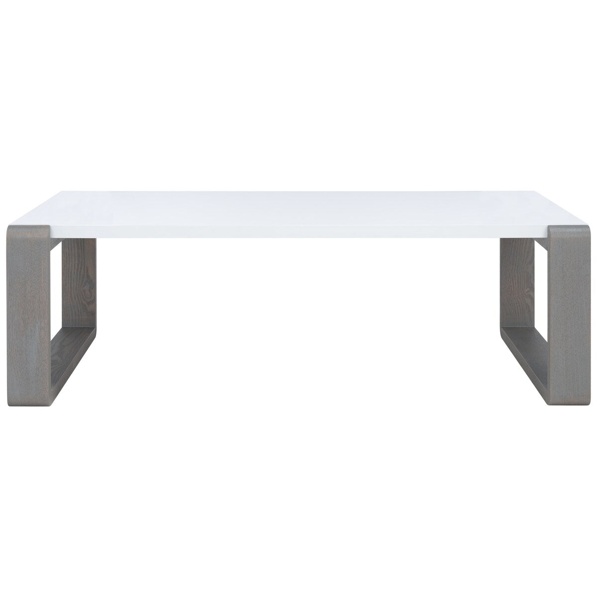 SAFAVIEH Shirlene Mid-Century Modern White/ Dark Brown Lacquer Coffee Table - 43.3" x 25.6" x 13.8" - 43Wx26Dx14H