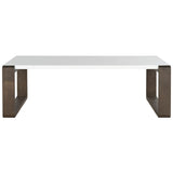 SAFAVIEH Shirlene Mid-Century Modern White/ Dark Brown Lacquer Coffee Table - 43.3" x 25.6" x 13.8" - 43Wx26Dx14H