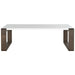 SAFAVIEH Shirlene Mid-Century Modern White/ Dark Brown Lacquer Coffee Table - 43.3" x 25.6" x 13.8" - 43Wx26Dx14H