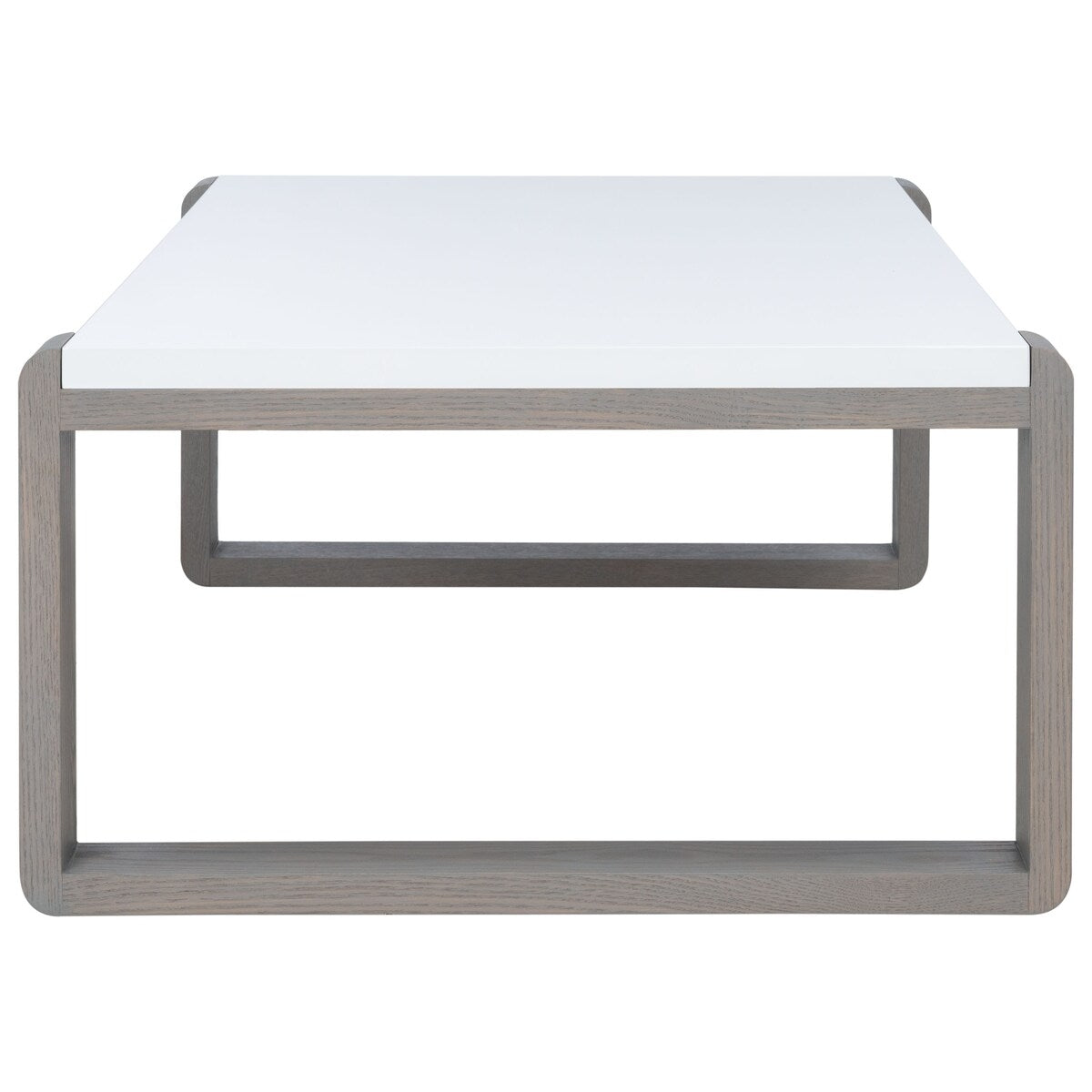 SAFAVIEH Shirlene Mid-Century Modern White/ Dark Brown Lacquer Coffee Table - 43.3" x 25.6" x 13.8" - 43Wx26Dx14H