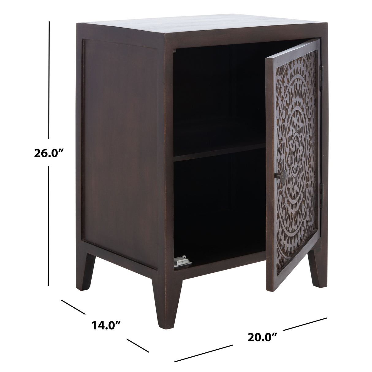 SAFAVIEH Shyann Single-Door Carved Nightstand