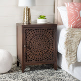 SAFAVIEH Shyann Single-Door Carved Nightstand