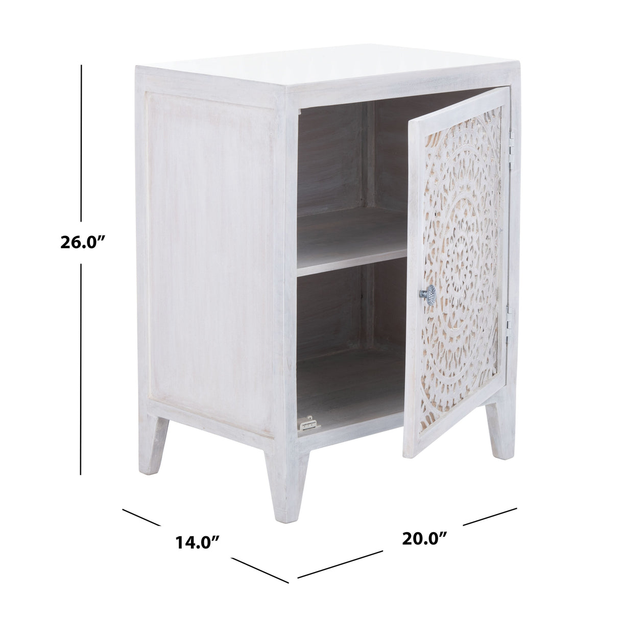 SAFAVIEH Shyann Single-Door Carved Nightstand