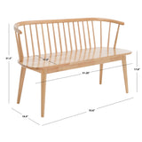 SAFAVIEH Sibyl Farmhouse Solid Wood Spindle Bench - 53Wx19Dx31H