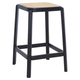 SAFAVIEH Silus Backless Cane Counter Stool - 17" W x 17" D x 25" H