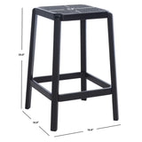 SAFAVIEH Silus Backless Cane Counter Stool - 17" W x 17" D x 25" H