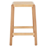 SAFAVIEH Silus Backless Cane Counter Stool - 17" W x 17" D x 25" H